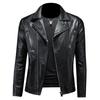 2024 autumn and winter new men's lapel locomotive leather jacket trendy fashion slim leather jacket jacket 7109