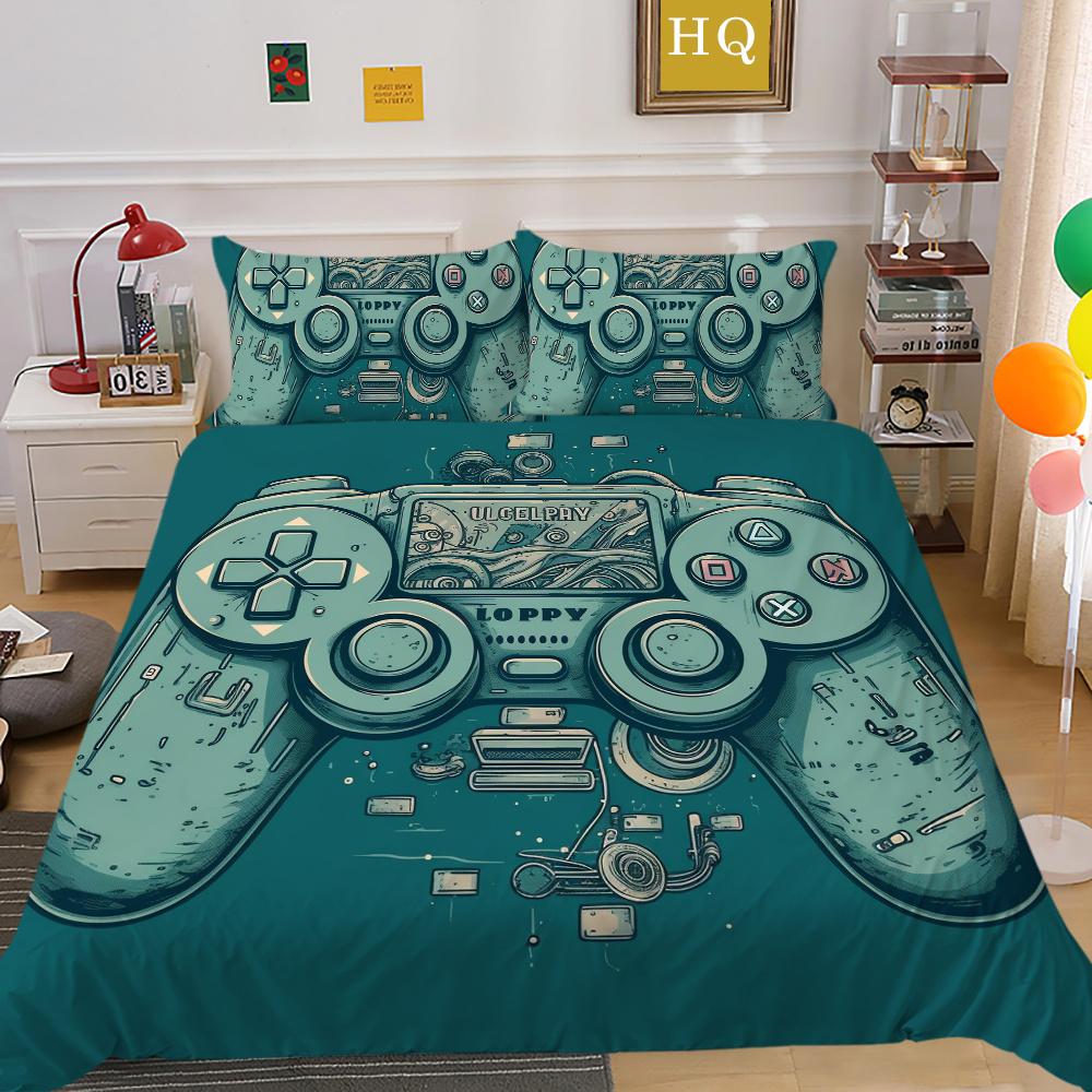 Bedding Sets High Quality Polyester Game Handle Printed Bed Cover Polyester Bedspreads Cool Home Textiles Single Size Pillowcase