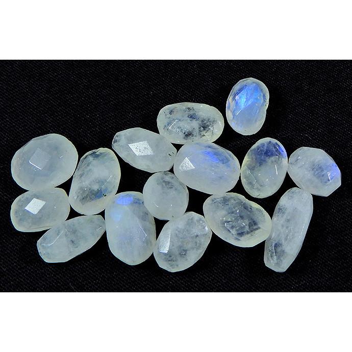 52Cts .Natural Rainbow Moonstone Fancy Cabochon Loose Gemstone 15 Pcs Lot RML-808