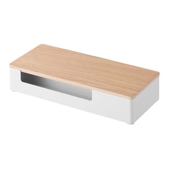 Yamazaki Jitsugyo 10603 Amenity & Accessory Storage with Lid Natural W28.6 x D12.1 x H5.8cm RIN Amenity Case Accessory Case with Dividers