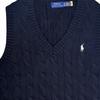 Polo Ralph Lauren Einfarbig Logo Gestickt Rundhals Ärmellos Strickpullover Damenpullover Schwarz 211906370-004