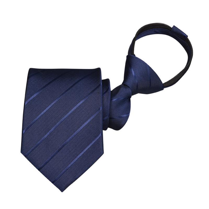 Krawatte Herren Reißverschluss Knotenfrei Klassisch Blau Schwarz Burgunder Einfarbig Gestreift Anzug Kleid Kragen