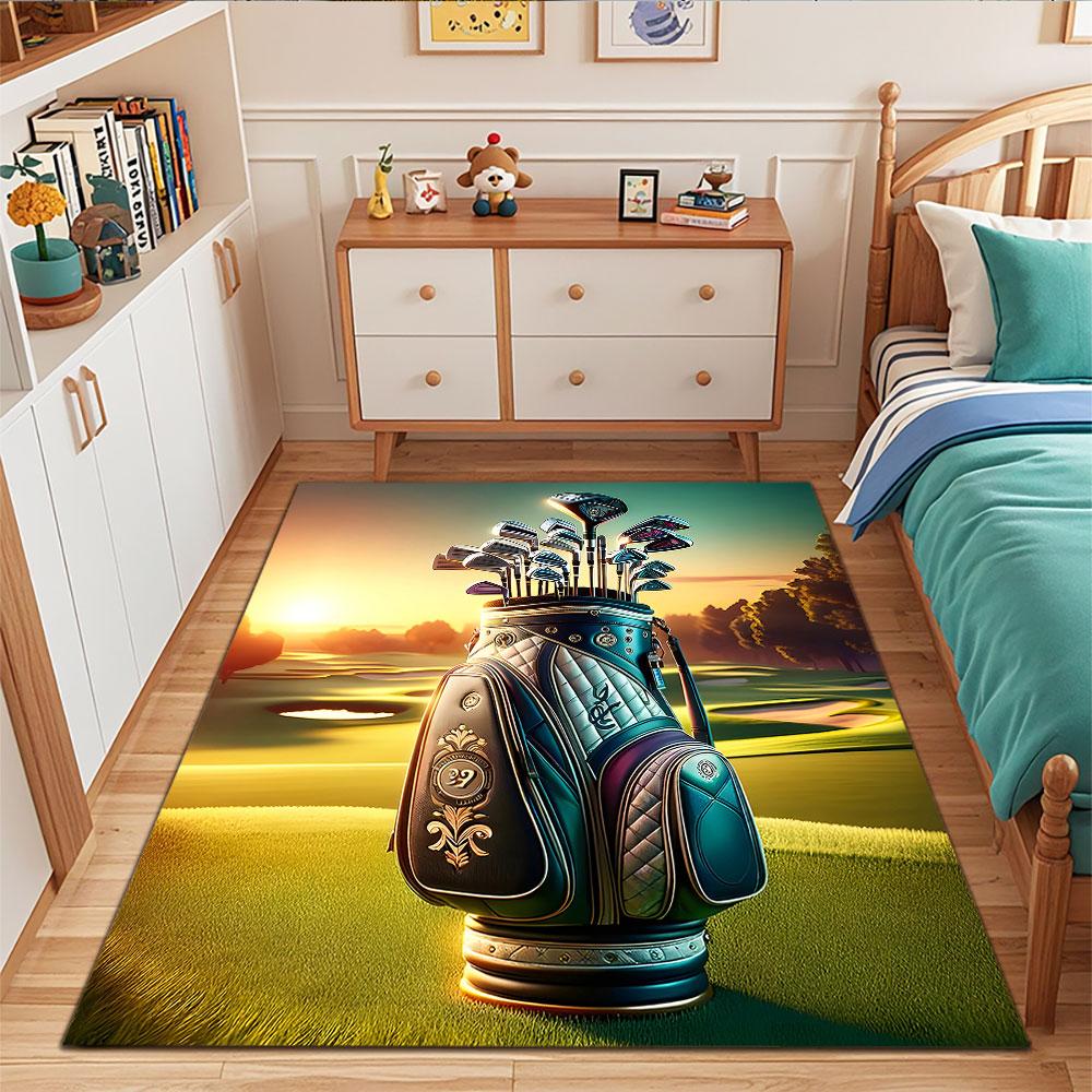 Luxury Golf Bag on Scenic Golf Course Patterned carpet, suitable as a non slip play mat for the living room and bedroom sofa