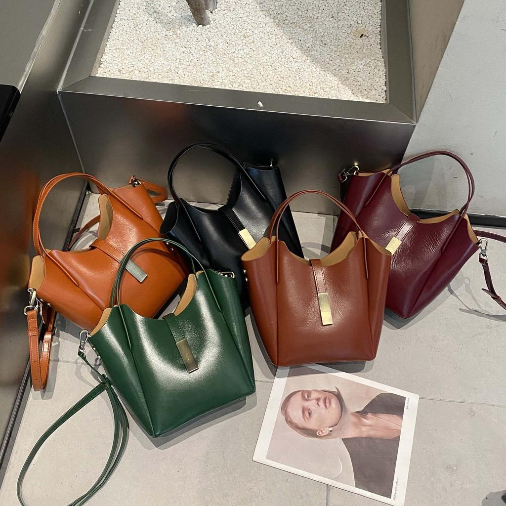 Vegetable Basket Bag Women Korean New Soft Leather High end Shoulder Bag Large Capacity Fashionable Niche Tote Bag Women