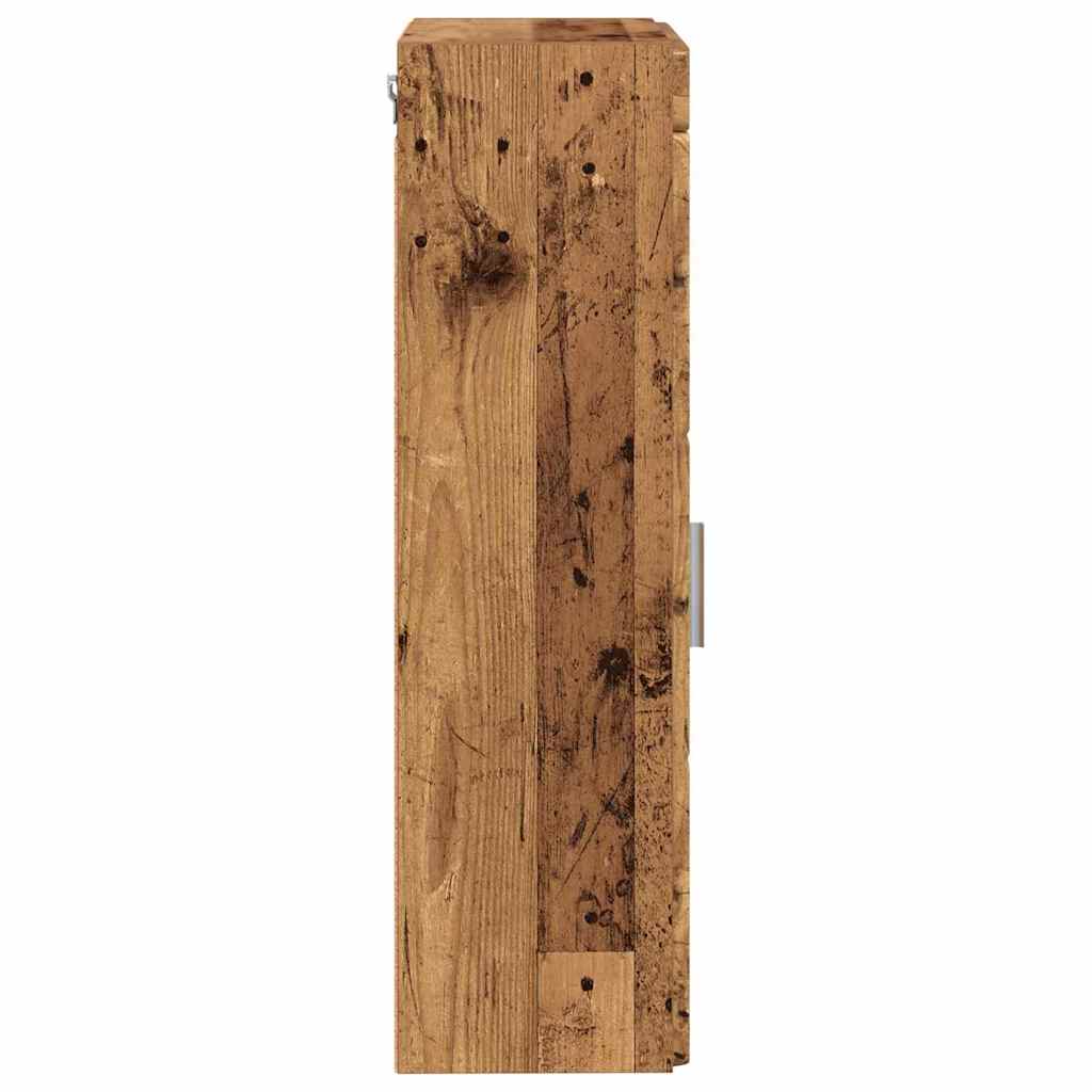 Bathroom Wall Cabinet with Door TULUM Reclaimed Wood Look 37 X 24.5 X 86 Cm
