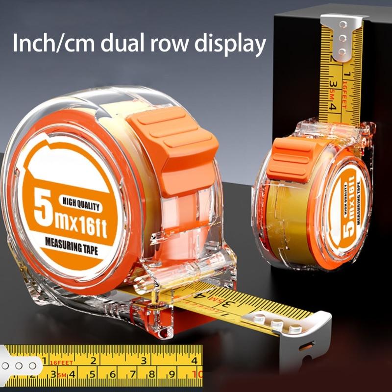 Clear PC Case Tape Measure Double Marking 3Meter 5Meter 10Meter Steel Rulers For Construction Crafting Carpentry Sewing