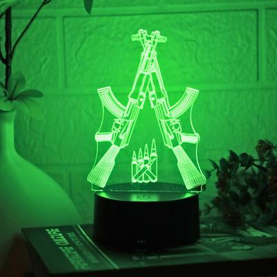 Creative Dual Gun Touch Color 3D Night Light, Room Decoration - Birthday Gift - Graduation Anniversary