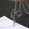 Vintage 316L Stainless Steel Snake Pendant Necklace Punk Hip Hop Biker Long Snake Necklace Men  Jewelry Gift