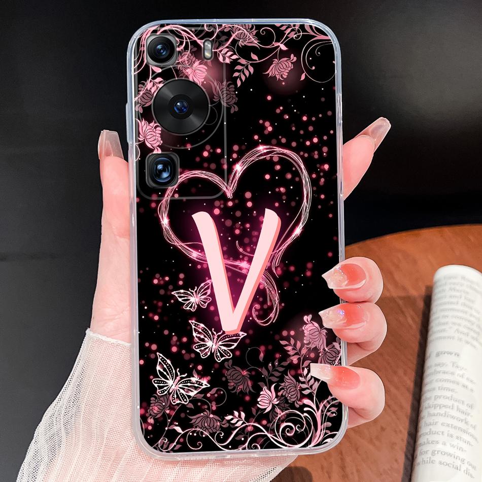 Phone Case For Huawei P60 P50 Pro P50E Lovely Letters Lightweight Soft TPU Transparent Silicone Shell For Huawei P 60 P 50 Cover