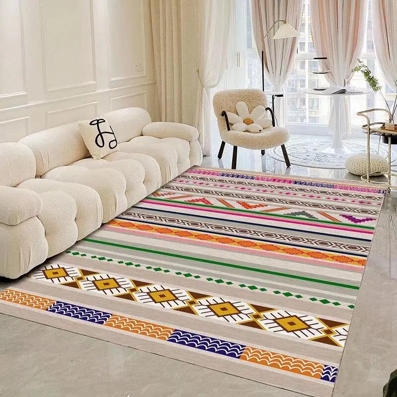 New Morocco Style Carpets for Living Room Bohemian Ethnic Bedroom Rugs Portable Coffee Tables Mat Washable Large Area Carpet