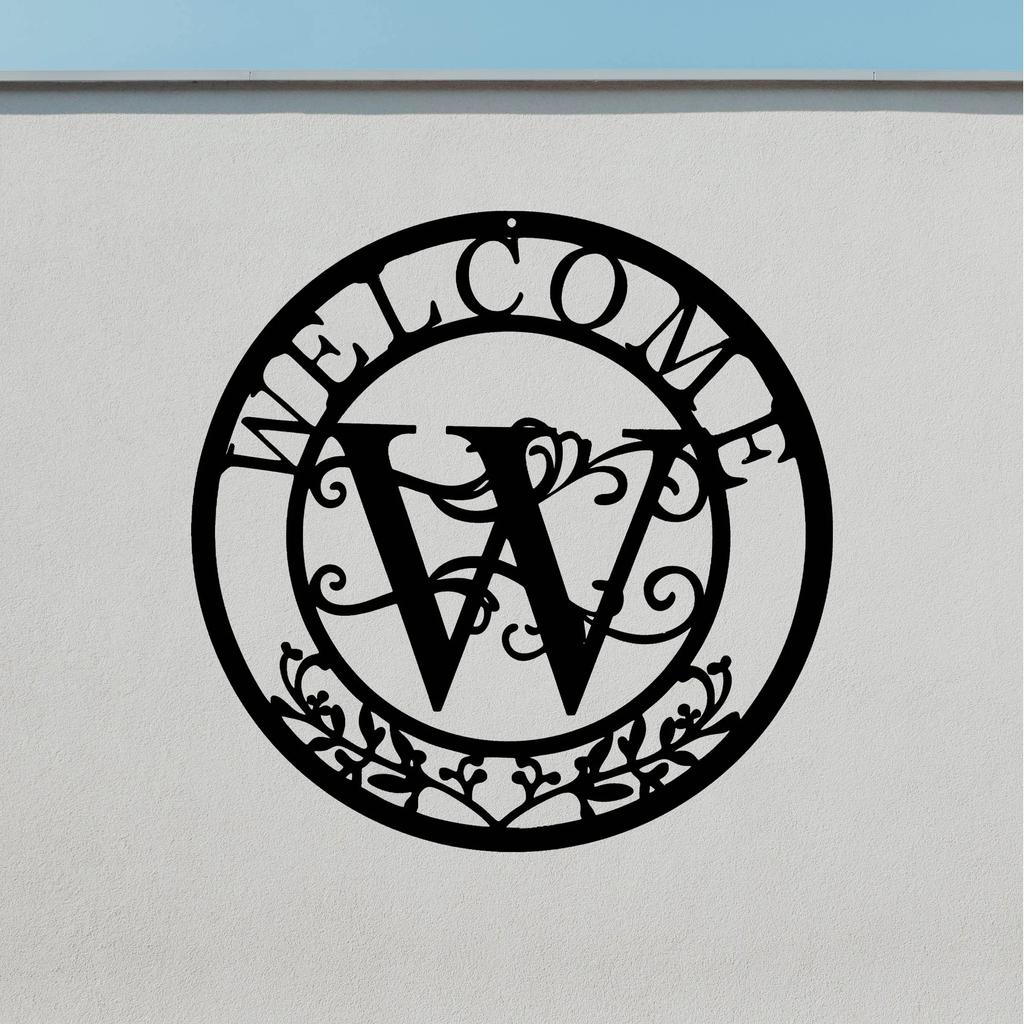 1pc Personalized Family Name Metal Sign (12in) - Letter Design Birthday Gift