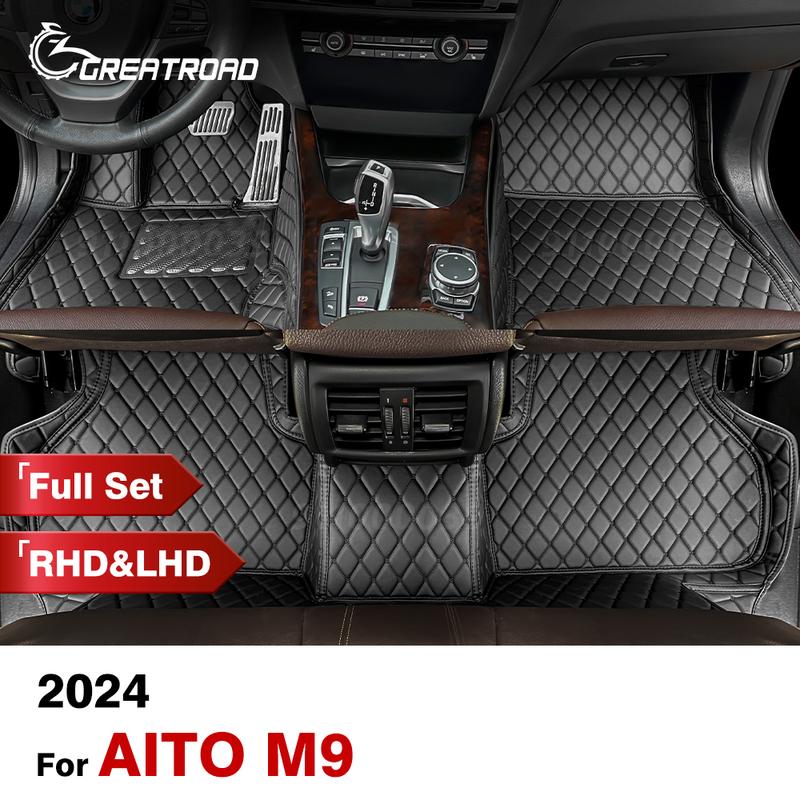 

Пользовательские автомобильные коврики для AITO M9 2024, автомобильные коврики, детали интерьера, аксессуары, защитные накладки красный