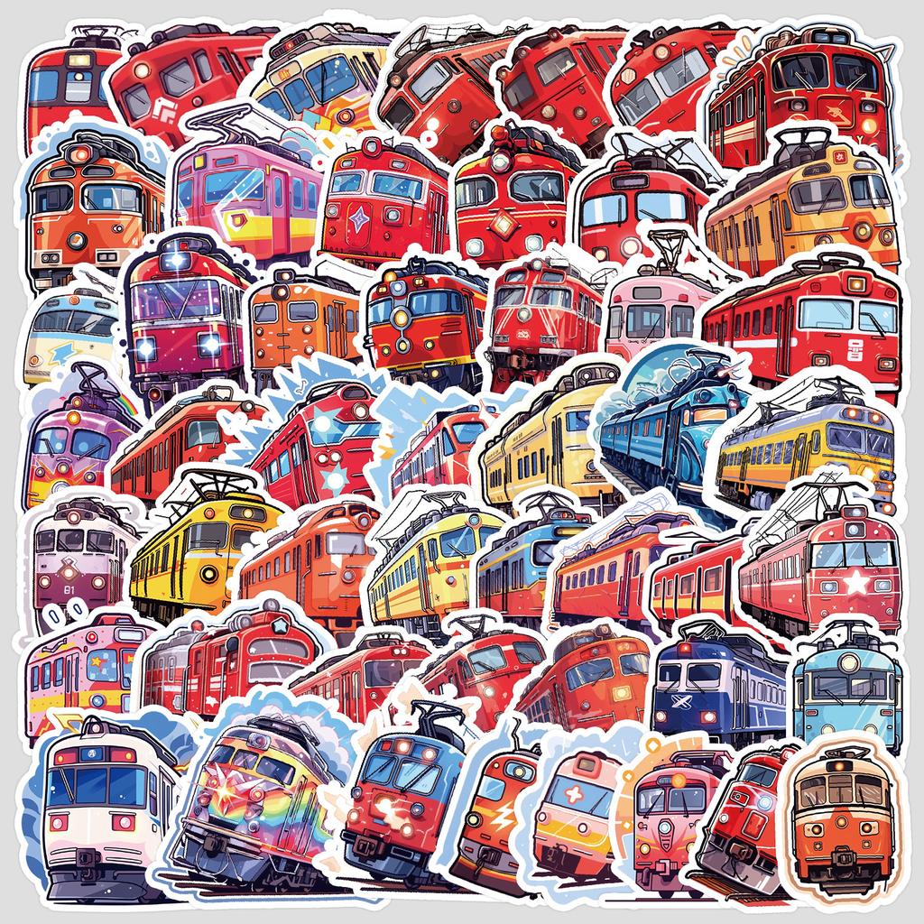 50 Locomotive Series Graffiti Stickers DIY Stationery Stickers Water Cup Suitcase Waterproof Decorative Stickers Occasionally