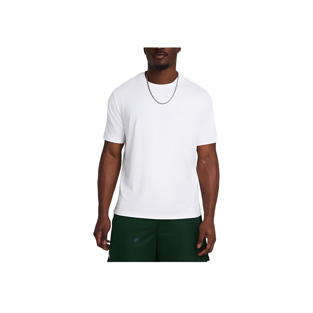 Under Armour Movement Solid Color Round Neck Comfortable Breathable Short Sleeve T-Shirt Men Tops White 1387389-100