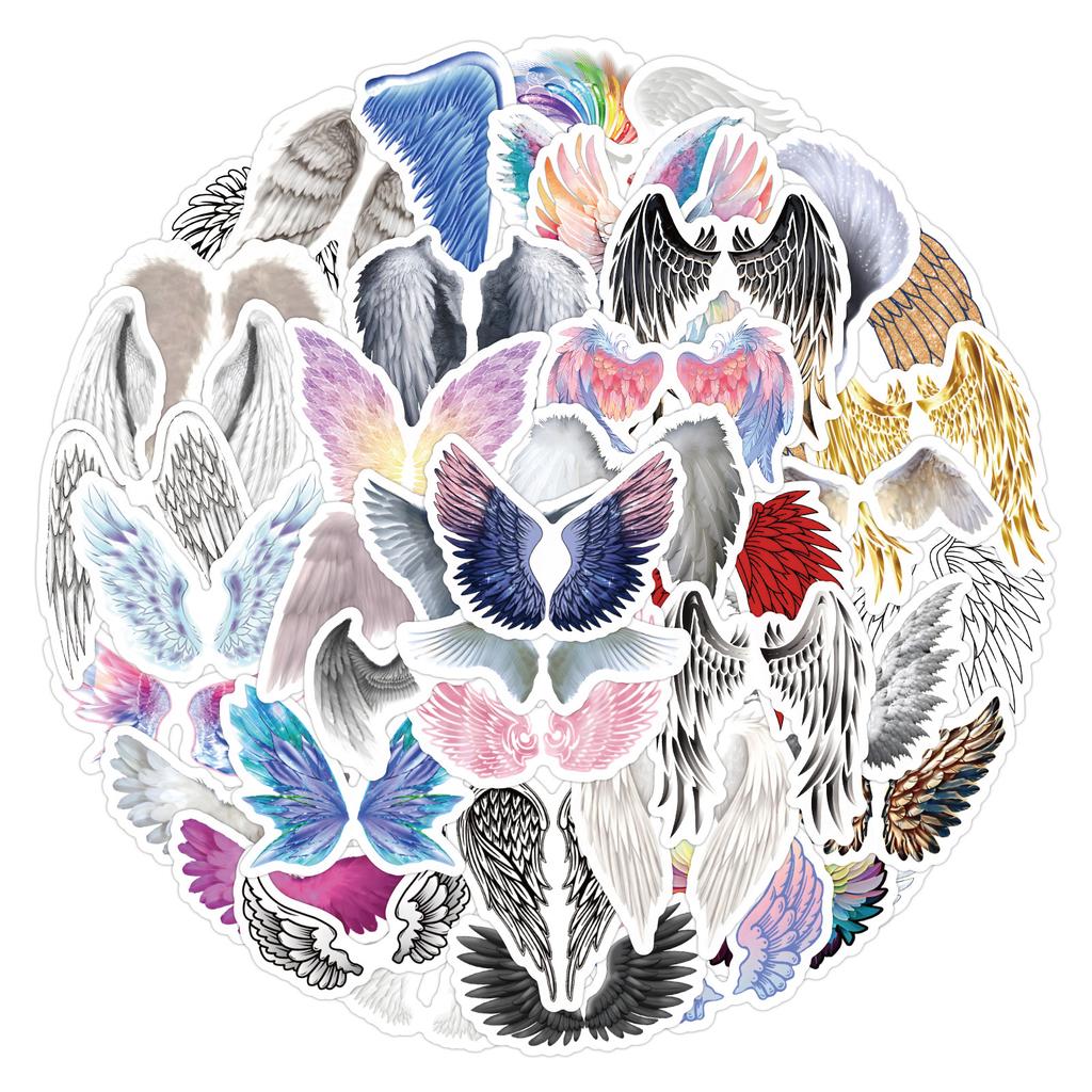 60 Engelsflügel Graffiti Aufkleber Dekorieren Gepäck Kühlschrank Wasserbecher Computer Wasserdichte Aufkleber