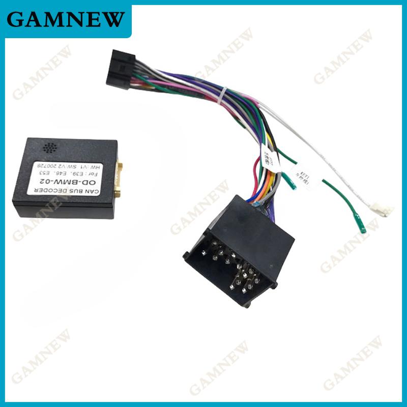 Car 16Pin Power Wiring Harness Cable Adapter With Canbus For BMW E46/E39(1995-2000)/E53(99) Install Aftermarket Android Stereo