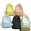 Schoolbag Solid Color ins Large Capacity Stylish Simple Versatile Travel School Bag Elementary School Elementary School Junior High School College 