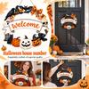 Halloween Hanging Sign for Yard Entryway, Front Door Porch Wall Decor, Indoor Outdoor Seasonal Home Decoration