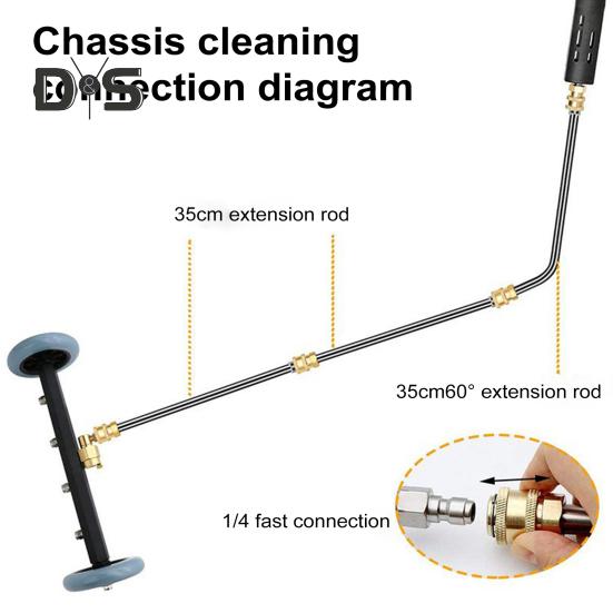 16 Zoll Unterboden-Autowaschanlage, Hochdruckreiniger, Unterbodenreiniger mit 3-teiliger Verlängerungsstange, 4000 PSI, Unterbodenreiniger für Autos, SUVs, LKWs