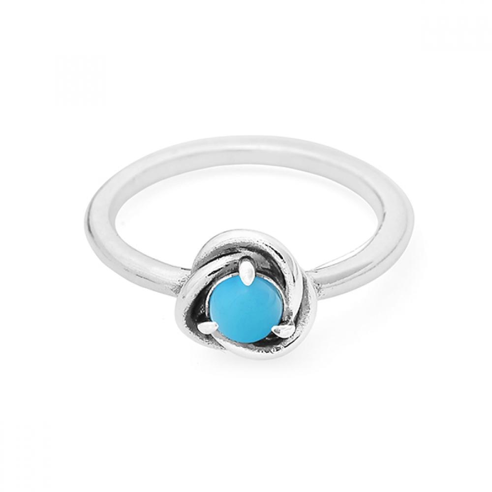 

Pandora 192993c12 Moment December Birthstone Turquoise Blue Eternity Circle Silver Ring 192993C12-48