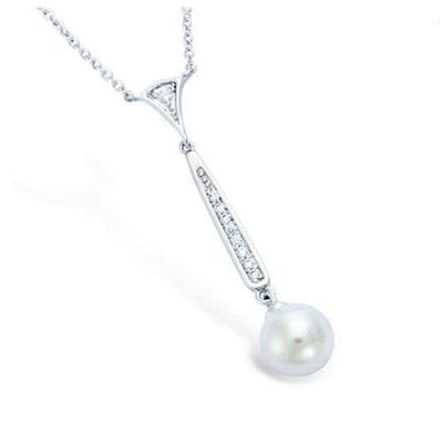 [L7402] - Silver Necklace 'Sissi' Silver-white (rhodium-plated) - 35x8 Mm