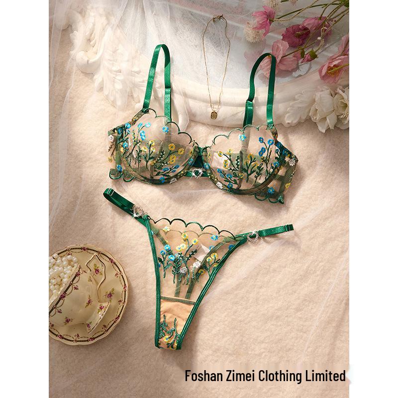 Y Französisches Besticktes Süßer Stil BH-Set - Bequem & Exquisit