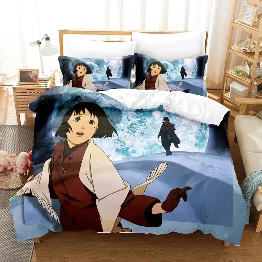 3D Anime Art of Satoshi Kon Bedding Set Duvet Cover Bed Set Quilt Cover Pillowcase Comforter King Queen Size Boys Adult