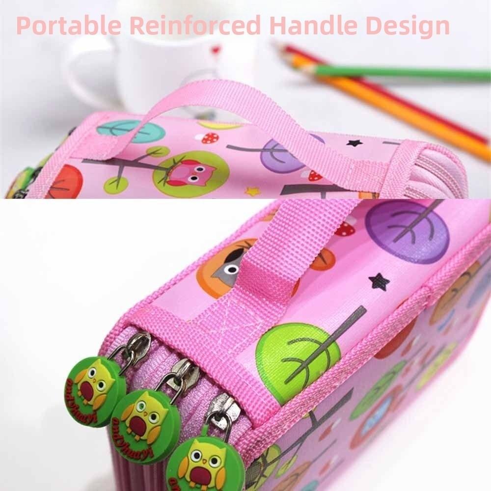 Cartoon Sketch Pencil Case 32/52/72 Hole Paintbrush Organizer Pen Storage Bag Drawing Sketch