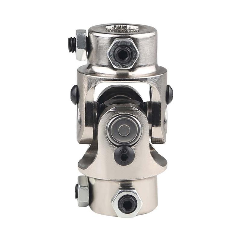 For BMW Ford 3/4" DD x 3/4" DD Nickel Plating Single Steering Shaft Universal U Joint Car Accessories Total Length 83mm (3-1/4")