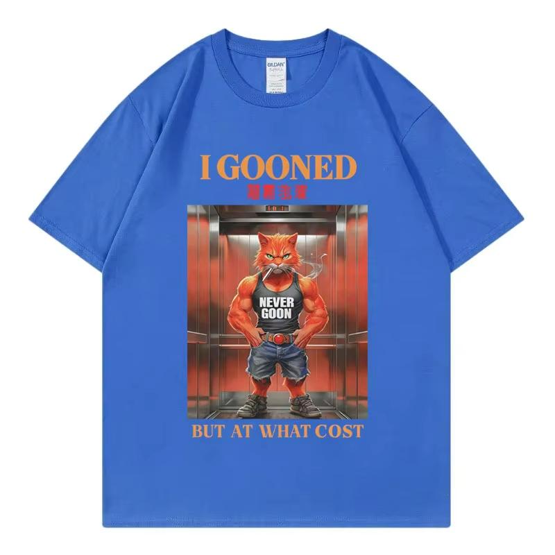 I Gooned But At What Cost Funny T-shirt Japanese Goon Meme Graphic T Shirts Men's Women's Casual Fashion Short Sleeve T-shirts