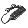 4 Port Splitter USB 2.0 High Speed Black Mini Hub Socket Adapter for Laptop PC