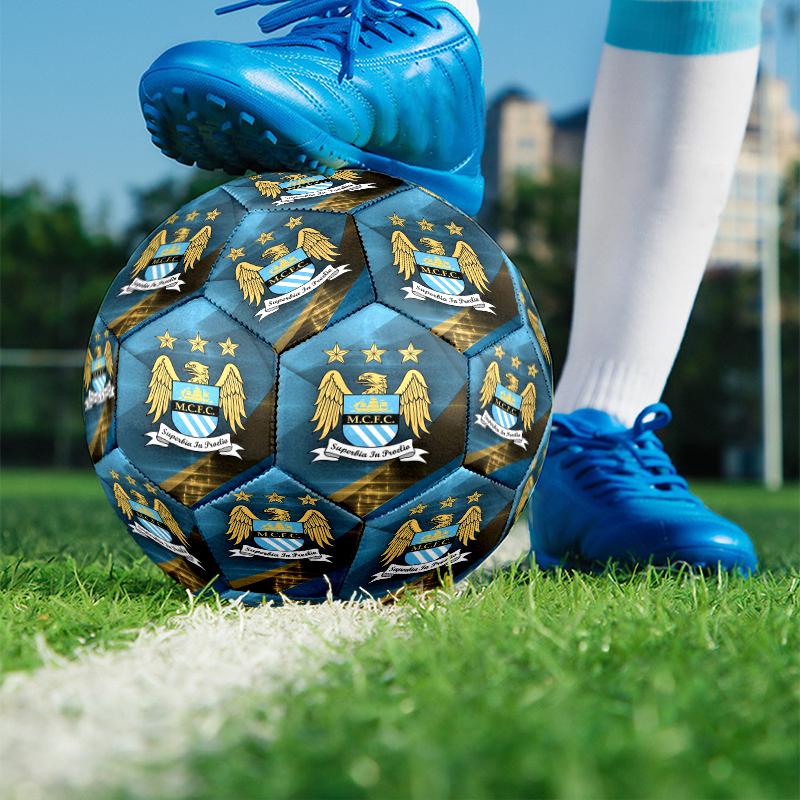 Manchester Football FC Druck Größe 5 Fußball, PU Abriebfester Fußball für Spieltraining und tägliches Üben, Geburtstagsgeschenk für Fußballfans