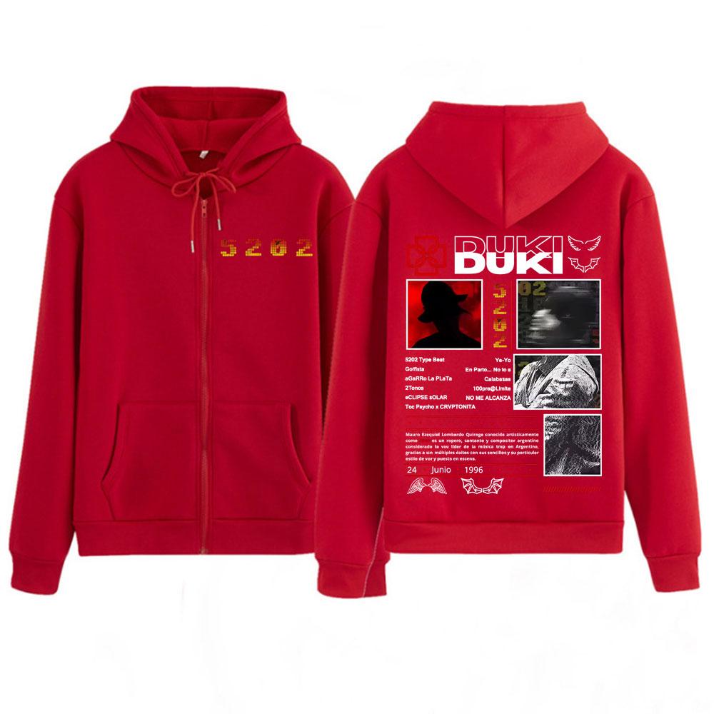 Rapper Duki 5202 MIXTAPE Album Zipper Hoodies Men's Women Y2k Clothing Loose Zip Up Sweatshirts Oversized Vintage Jackets Coats
