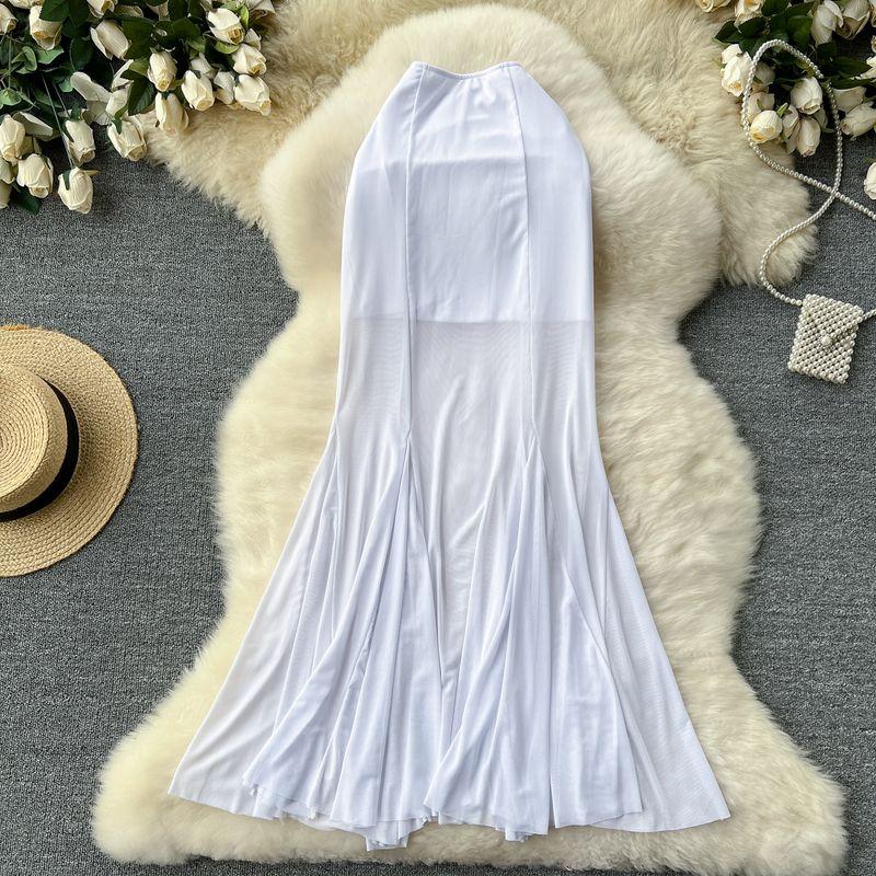 High Cold Adult Lady like Woman Wear Women's Work Clothing All-Match Tutu Stylish Stretch Silm Mesh Patchwork Fishtail Bodycon Dress