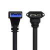 Xiwai 90 Degree USB A Male Host To Plug with Locking Screws and 5Gbps Data for Disk Cameras Up-Angled 3.0 Micro-B 3.0 Panel, Cable, 25cm,