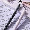 6Pcs 0.5mm Gel Pen Writing Stationery Black Ink Pens Portable Straight Liquid Pen  School/Office