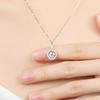 Moissanite Round Agile Necklace for Women, Beating Heart Geometric Pendant Collarbone Chain