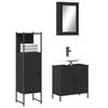 VidaXL 3-Piece Bathroom Furniture Set, Cabinets with Mirror, Interior Toilet Storage Unit, Modern, 3214820
