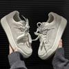 Soft leather versatile board shoes women's 2025 new popular spring and autumn heightening platform muffin shoes casual sports shoes