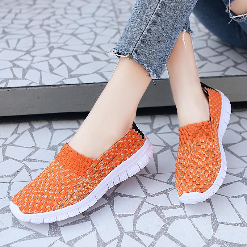 Summer Handmade Slip on Braid Beach Shoes Women Moccasins Plus Size Casual Espadrilles Breathable Sneakers