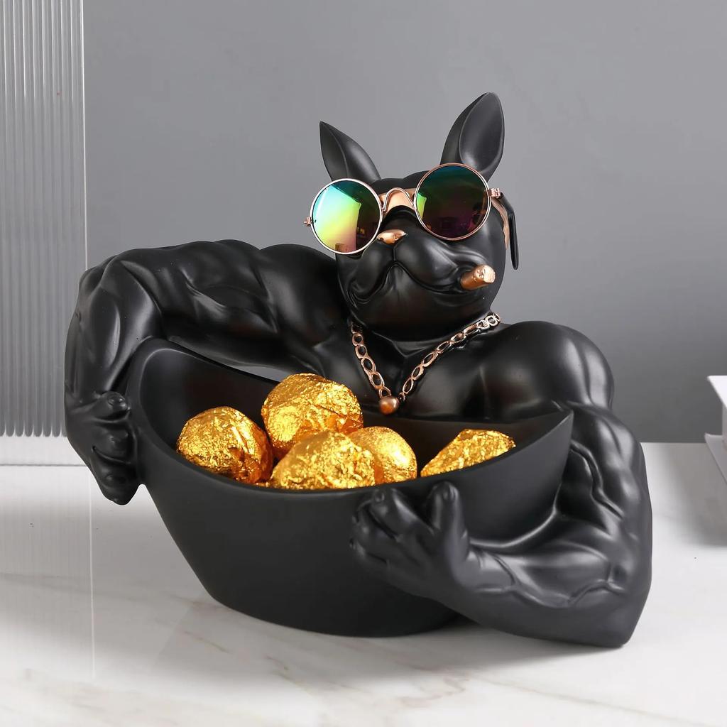 1pc fashionable dog statue - storage box - animal resin imitation handicraft suitable for home decoration and holiday gifts