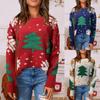 Dame Casual Strikket Langermet Pullover Genser Strikket Topp Jul