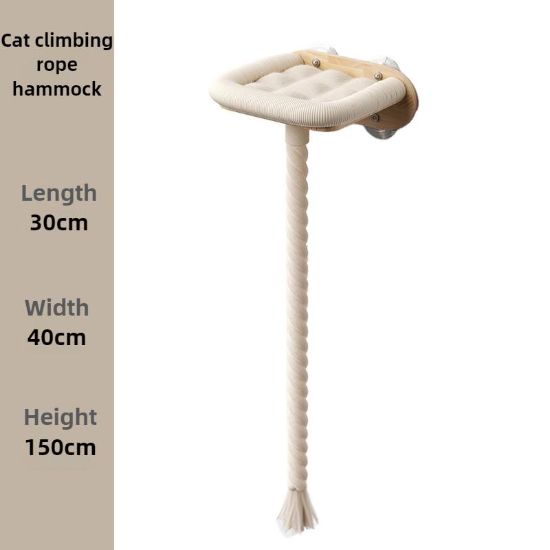 

Suction Cup Cat Climbing Rope Wall Mounted Cat Scratcher Cats Wall Climbing Sisal Rope Hammock Window Bed Kitten Indoor Toys