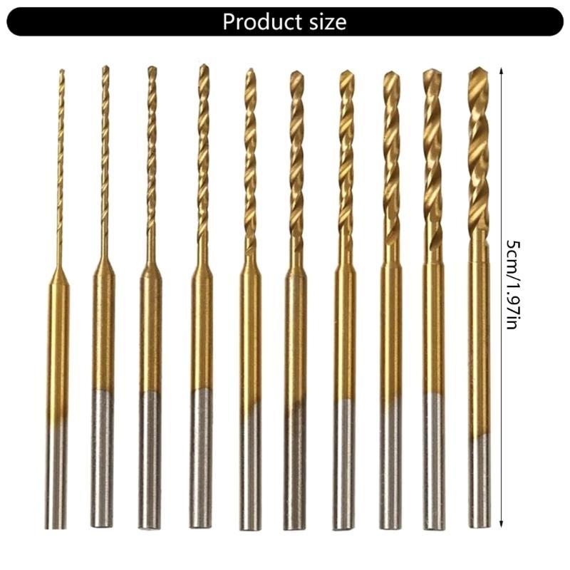 10Pcs Mini Twist Drill Bit Tiny Drill for Precisions Drilling In & Metal