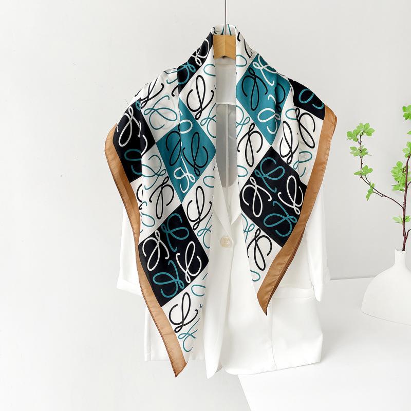 Headscarf Silk Scarf 90cm Women's Headscarf New Versatile Satin Thin Large Square Scarf