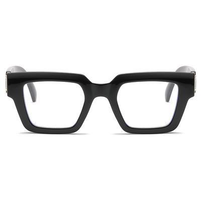 New Fashion Anti Blue Light Glasses Square Large Frame Ink Pattern Design Eyeglasses for Women