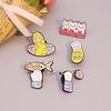 Always Be Pawsitive: Happy Cat with Fish and Flowers Cartoon Brooch