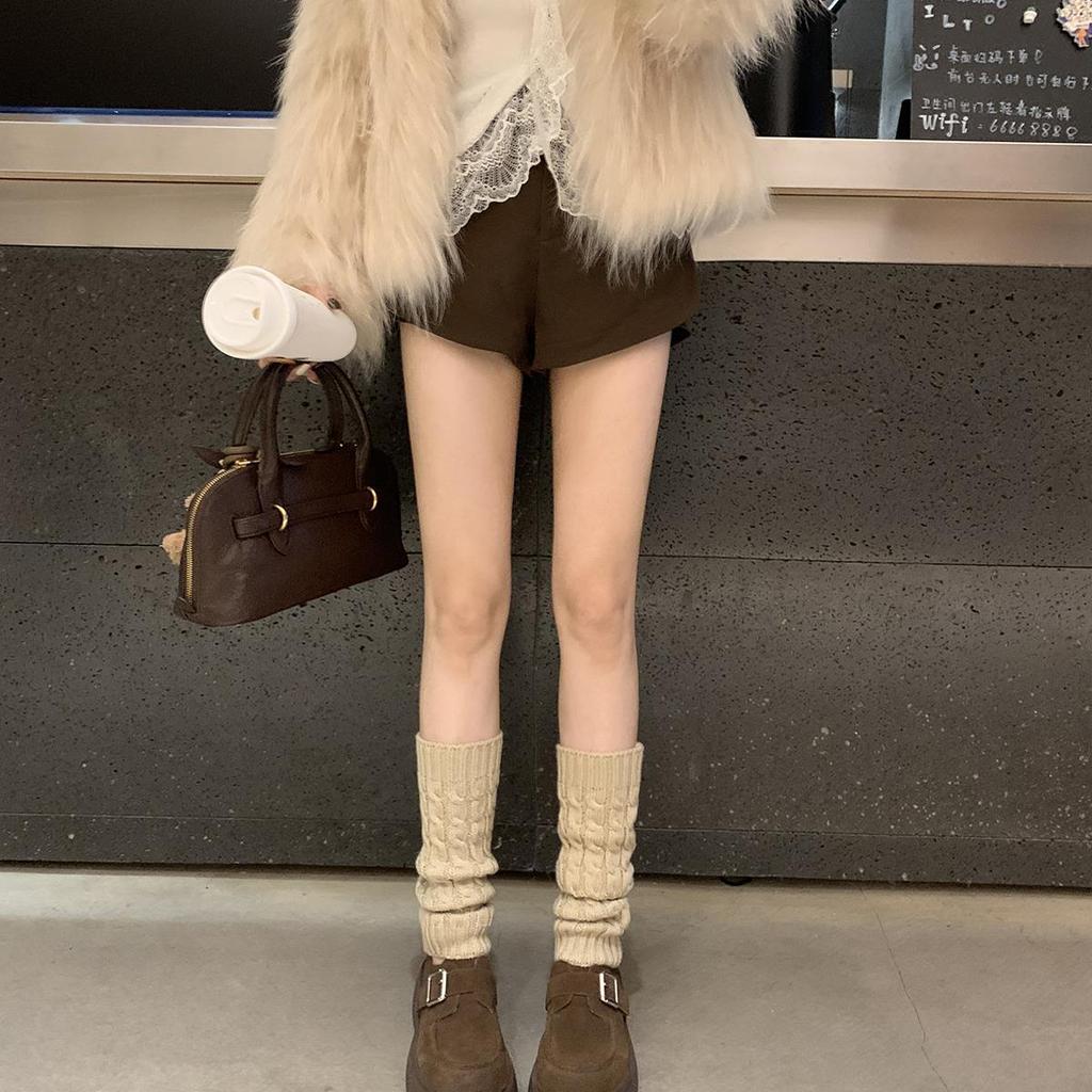 Sheepskin~ Grape Mother Metal One-word Buckle Strap Heightened Thick Heel Platform British Loafers Women's Retro Small Leather Shoes Women