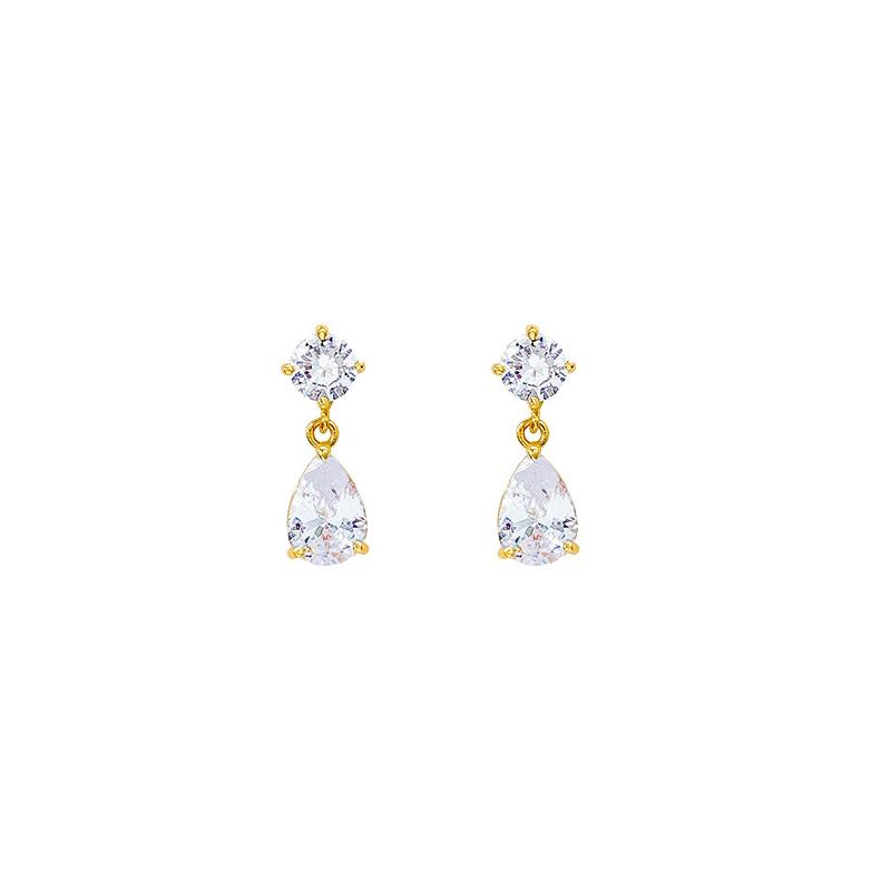 Sweet Bow Teardrop Pendant Earrings Women Zircon Design Luxury Versatile Elegant Minimalist Accessories Commute Daily Wear Gift
