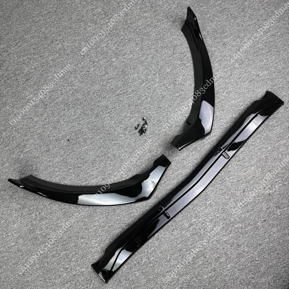 Front Bumper Lip Body Kit Spoiler Splitters for Mercedes C Class W205 S205 C180 C200 C220 C250 C300 2015-2018 Gloss Black ABS